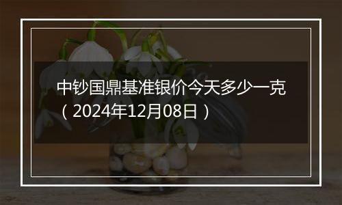 中钞国鼎基准银价今天多少一克(2024年12月08日)