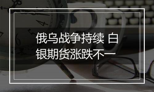 俄乌战争持续 白银期货涨跌不一