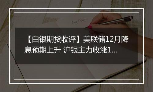 【白银期货收评】美联储12月降息预期上升 沪银主力收涨1.92%