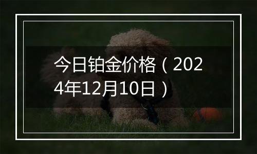 今日铂金价格（2024年12月10日）