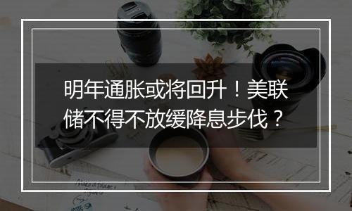 明年通胀或将回升!美联储不得不放缓降息步伐?