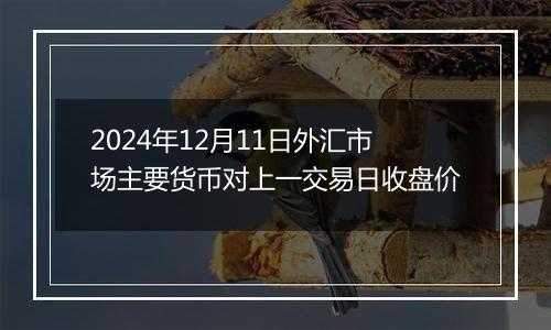 2024年12月11日外汇市场主要货币对上一交易日收盘价
