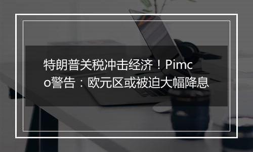 特朗普关税冲击经济!Pimco警告:欧元区或被迫大幅降息