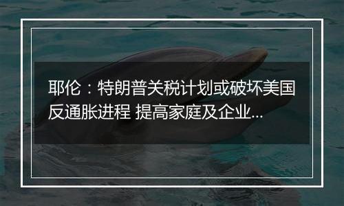 耶伦:特朗普关税计划或破坏美国反通胀进程 提高家庭及企业成本