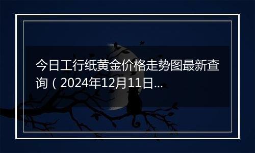 今日工行纸黄金价格走势图最新查询(2024年12月11日)