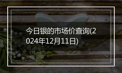 今日银的市场价查询(2024年12月11日)