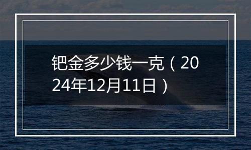 钯金多少钱一克(2024年12月11日)