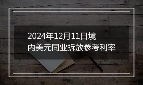 2024年12月11日境内美元同业拆放参考利率