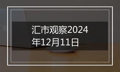 汇市观察2024年12月11日