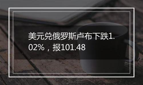 美元兑俄罗斯卢布下跌1.02%,报101.48