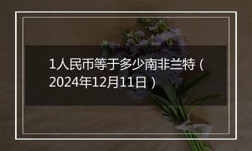 1人民币等于多少南非兰特(2024年12月11日)