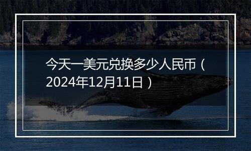 今天一美元兑换多少人民币(2024年12月11日)