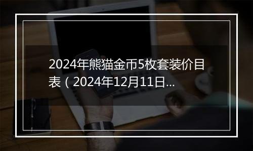 2024年熊猫金币5枚套装价目表（2024年12月11日）
