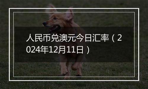 人民币兑澳元今日汇率(2024年12月11日)