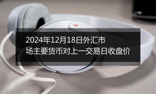 2024年12月18日外汇市场主要货币对上一交易日收盘价