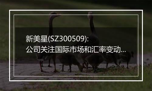 新美星(SZ300509): 公司关注国际市场和汇率变动,业绩影响请关注定期报告