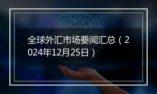 全球外汇市场要闻汇总(2024年12月25日)