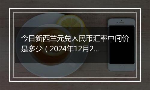 今日新西兰元兑人民币汇率中间价是多少(2024年12月25日)