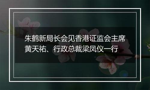 朱鹤新局长会见香港证监会主席黄天祐、行政总裁梁凤仪一行