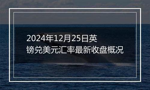 2024年12月25日英镑兑美元汇率最新收盘概况