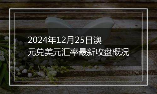 2024年12月25日澳元兑美元汇率最新收盘概况