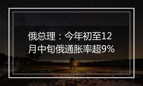 俄总理:今年初至12月中旬俄通胀率超9%