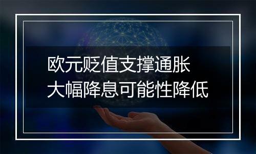 欧元贬值支撑通胀 大幅降息可能性降低