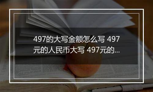 497的大写金额怎么写 497元的人民币大写 497元的数字大写