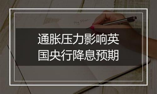 通胀压力影响英国央行降息预期