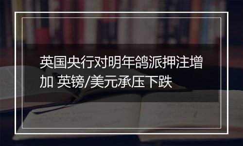 英国央行对明年鸽派押注增加 英镑/美元承压下跌