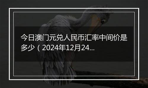 今日澳门元兑人民币汇率中间价是多少(2024年12月24日)