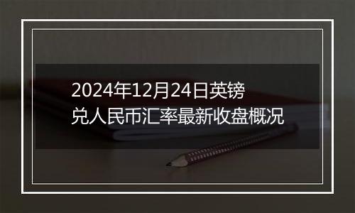 2024年12月24日英镑兑人民币汇率最新收盘概况