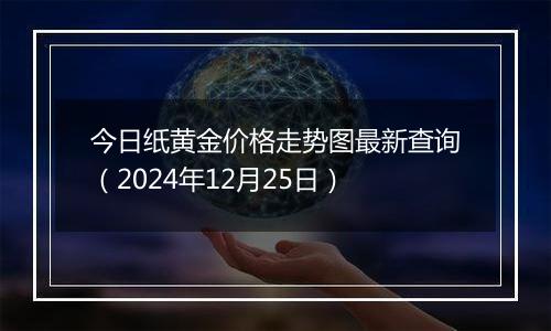今日纸黄金价格走势图最新查询(2024年12月25日)
