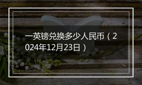 一英镑兑换多少人民币(2024年12月23日)