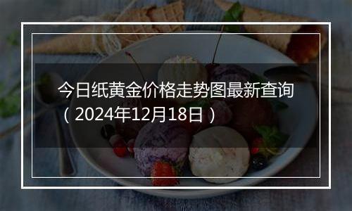 今日纸黄金价格走势图最新查询(2024年12月18日)