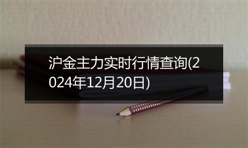沪金主力实时行情查询(2024年12月20日)