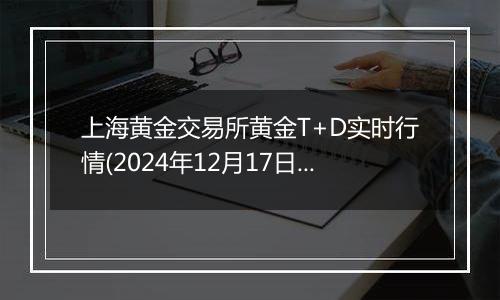 上海黄金交易所黄金T+D实时行情(2024年12月17日)