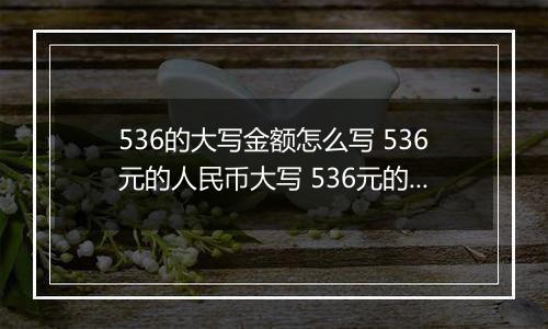 536的大写金额怎么写 536元的人民币大写 536元的数字大写