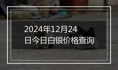 2024年12月24日今日白银价格查询