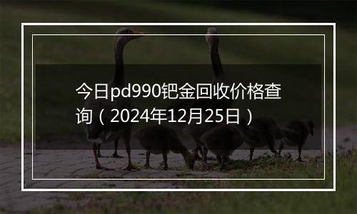 今日pd990钯金回收价格查询(2024年12月25日)