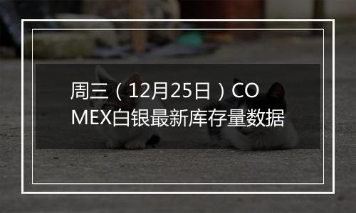 周三(12月25日)COMEX白银最新库存量数据
