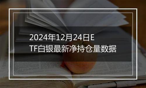 2024年12月24日ETF白银最新净持仓量数据