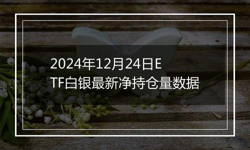 2024年12月24日ETF白银最新净持仓量数据
