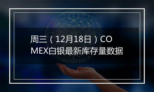 周三(12月18日)COMEX白银最新库存量数据