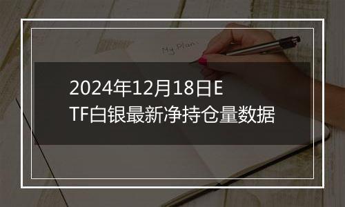 2024年12月18日ETF白银最新净持仓量数据