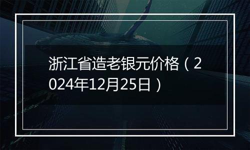 浙江省造老银元价格(2024年12月25日)