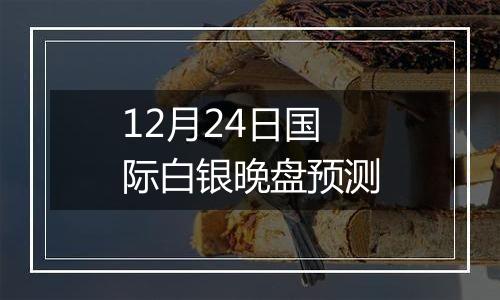 12月24日国际白银晚盘预测