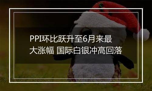 PPI环比跃升至6月来最大涨幅 国际白银冲高回落