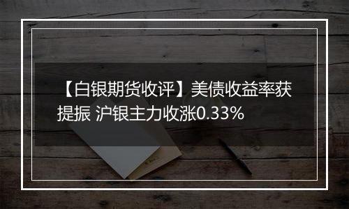 【白银期货收评】美债收益率获提振 沪银主力收涨0.33%