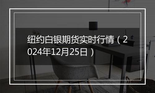 纽约白银期货实时行情(2024年12月25日)